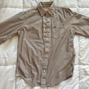 Hollister Striped Button Down Long Sleeved Shirt - Men’s Large